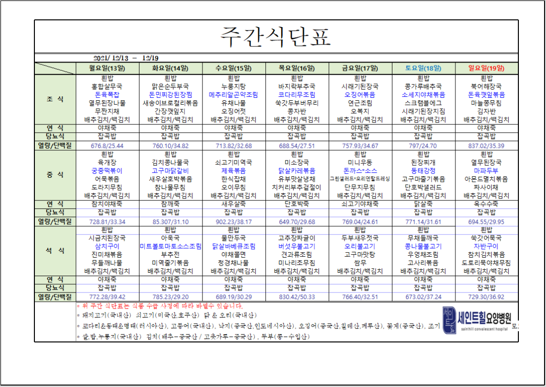 	2021.12.13~2021.12.19주간식단표